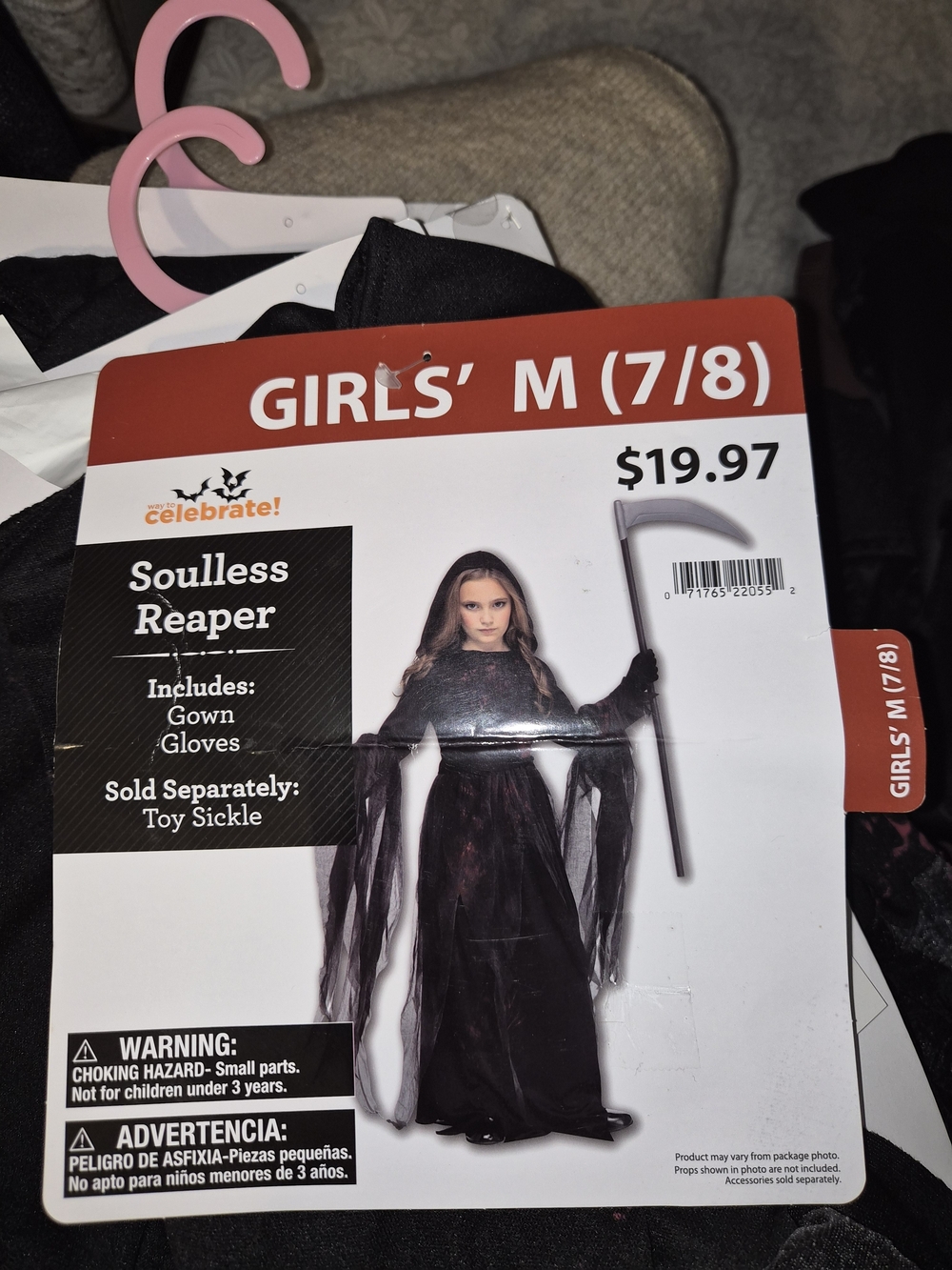 Soulless Reaper Girls' Costume - Black (M 7/8)